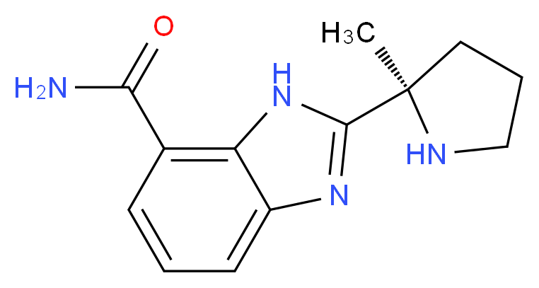 2-[(2R)-2-methylpyrrolidin-2-yl]-1H-1,3-benzodiazole-7-carboxamide_分子结构_CAS_912444-00-9