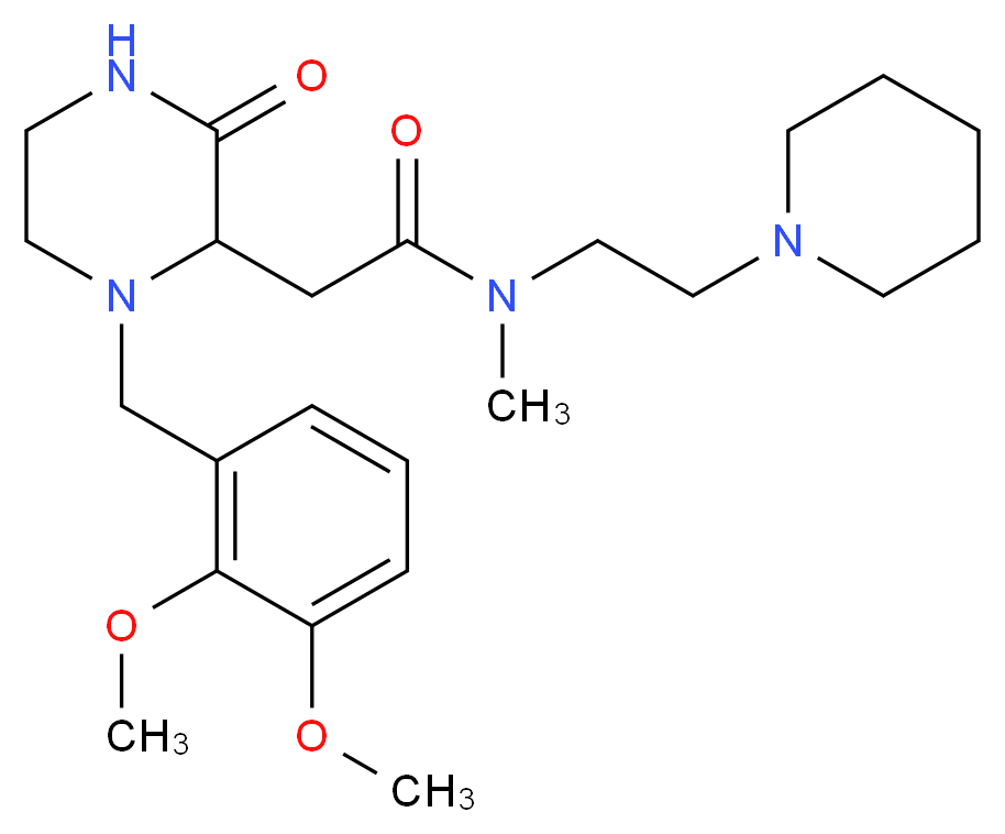 2-[1-(2,3-dimethoxybenzyl)-3-oxo-2-piperazinyl]-N-methyl-N-[2-(1-piperidinyl)ethyl]acetamide_分子结构_CAS_)