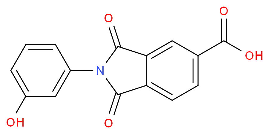 2-(3-Hydroxyphenyl)-1,3-dioxoisoindoline-5-carboxylic acid_分子结构_CAS_)