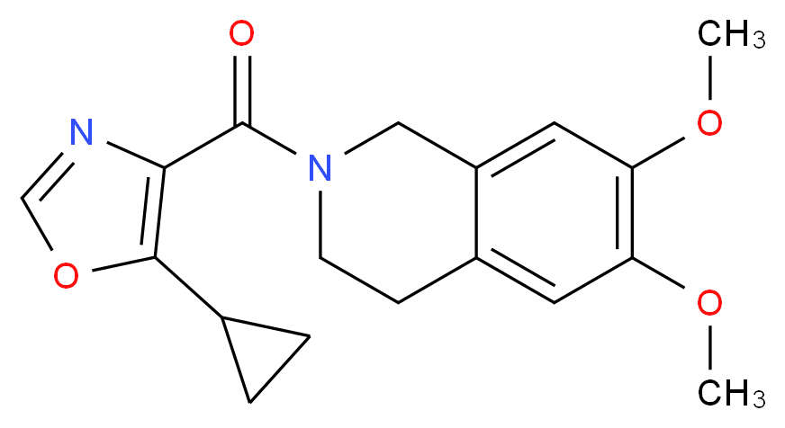 2-[(5-cyclopropyl-1,3-oxazol-4-yl)carbonyl]-6,7-dimethoxy-1,2,3,4-tetrahydroisoquinoline_分子结构_CAS_)