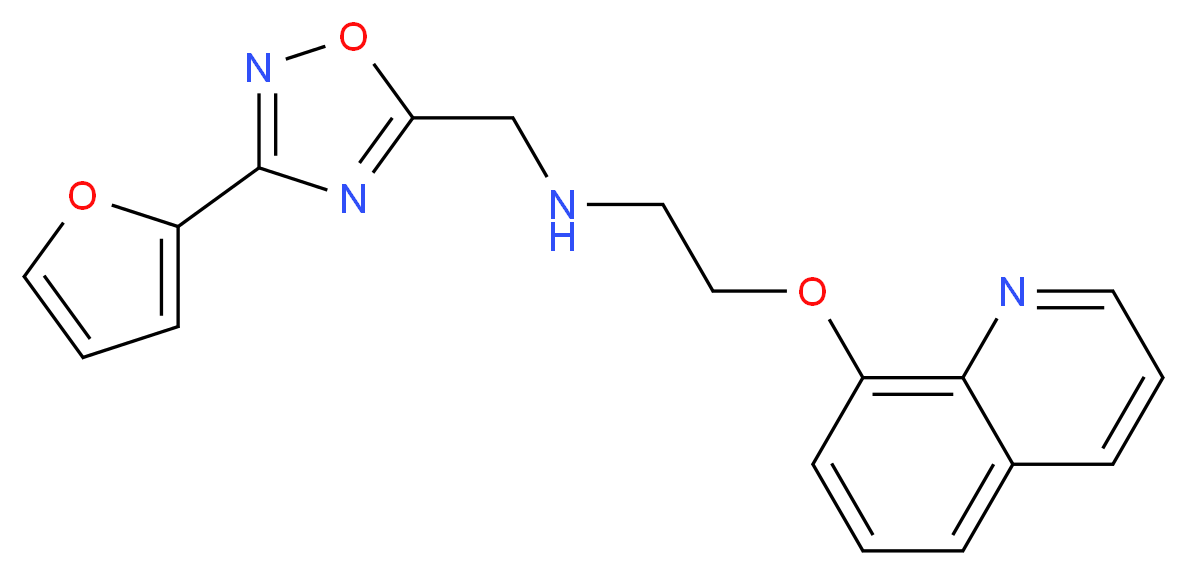 N-{[3-(2-furyl)-1,2,4-oxadiazol-5-yl]methyl}-2-(quinolin-8-yloxy)ethanamine_分子结构_CAS_)