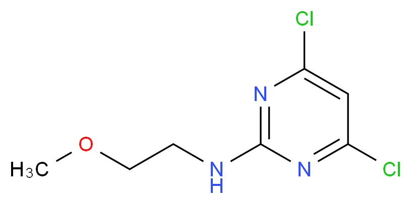 4,6-Dichloro-N-(2-Methoxyethyl)pyriMidin-2-aMine_分子结构_CAS_879609-70-8)