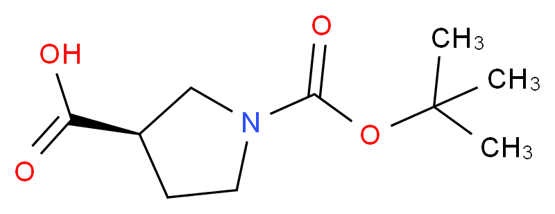 (3R)-1-[(tert-butoxy)carbonyl]pyrrolidine-3-carboxylic acid_分子结构_CAS_72925-16-7
