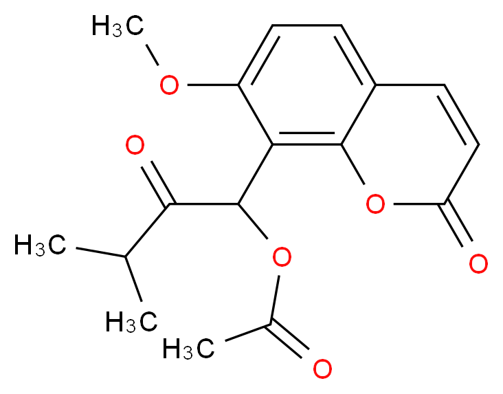 1-(7-methoxy-2-oxo-2H-chromen-8-yl)-3-methyl-2-oxobutyl acetate_分子结构_CAS_95360-22-8