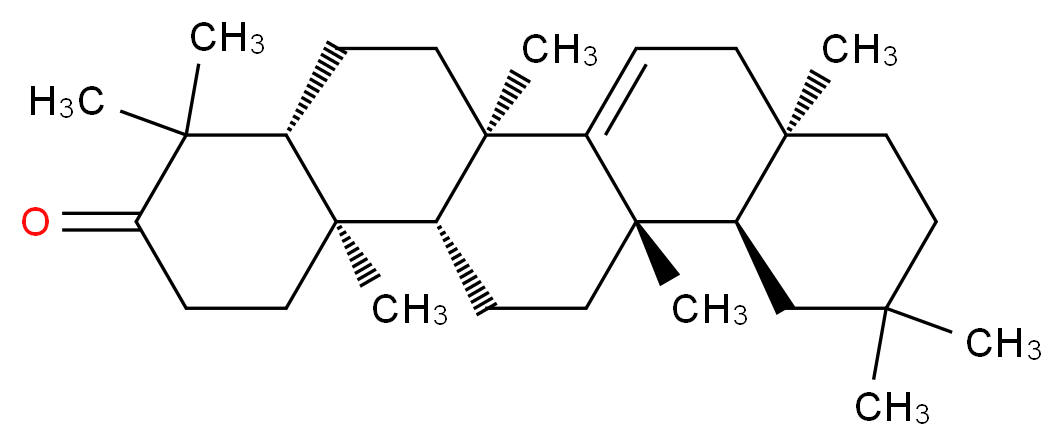 (4aR,6aR,8aR,12aR,12bS,14aR,14bR)-4,4,6a,8a,11,11,12b,14b-octamethyl-1,2,3,4,4a,5,6,6a,8,8a,9,10,11,12,12a,12b,13,14,14a,14b-icosahydropicen-3-one_分子结构_CAS_514-07-8