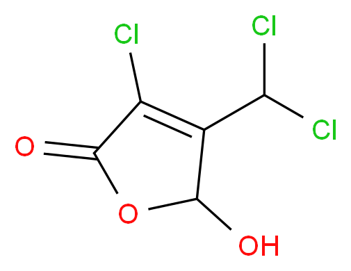 3-chloro-4-(dichloromethyl)-5-hydroxy-2,5-dihydrofuran-2-one_分子结构_CAS_77439-76-0