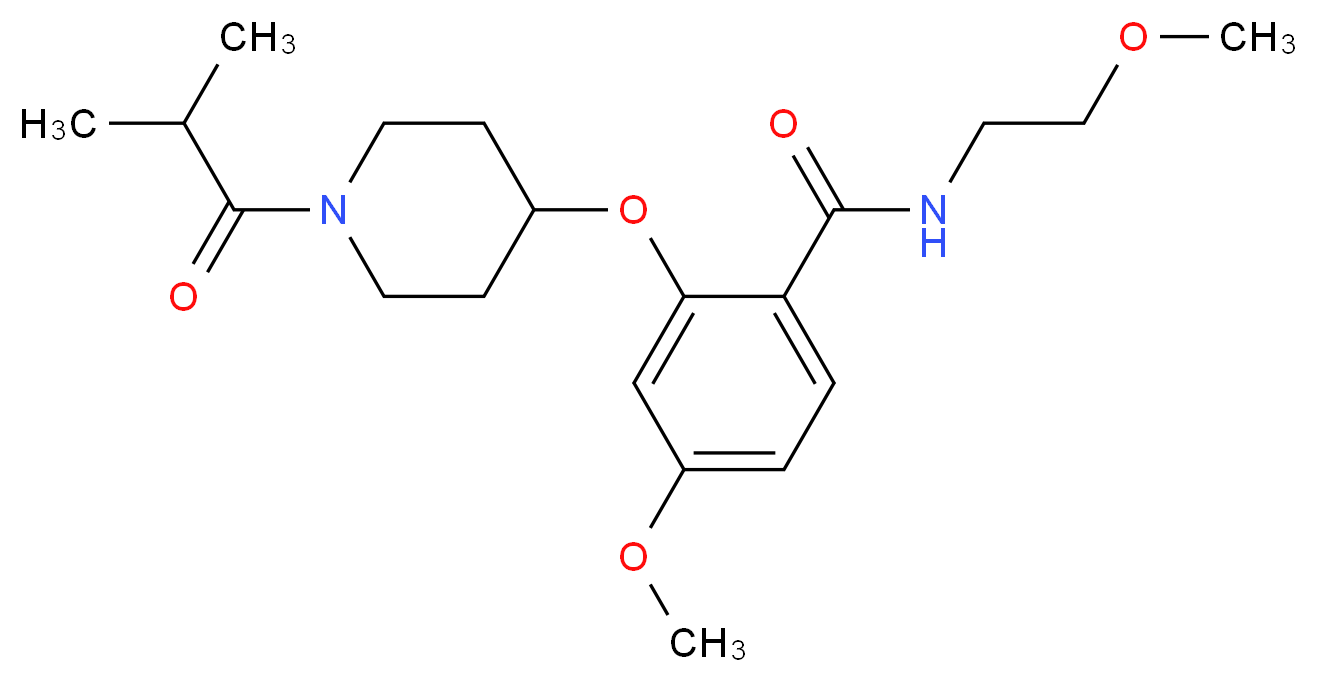 2-[(1-isobutyrylpiperidin-4-yl)oxy]-4-methoxy-N-(2-methoxyethyl)benzamide_分子结构_CAS_)