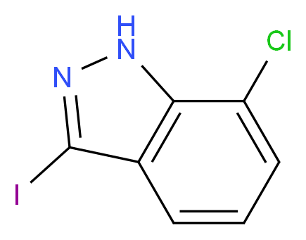 7-Chloro-3-iodo-1H-indazole_分子结构_CAS_885522-00-9)