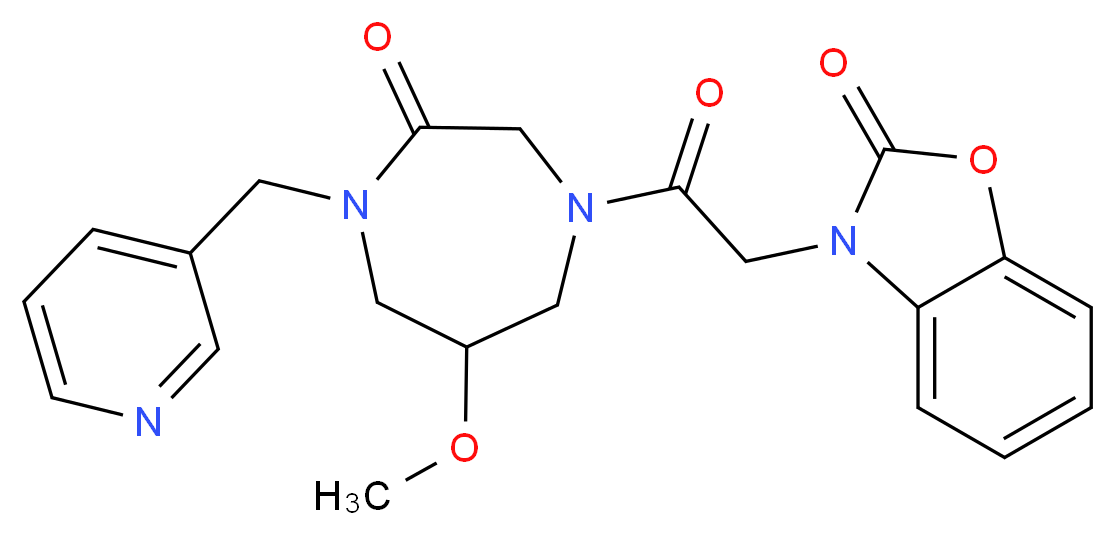 3-{2-[6-methoxy-3-oxo-4-(3-pyridinylmethyl)-1,4-diazepan-1-yl]-2-oxoethyl}-1,3-benzoxazol-2(3H)-one_分子结构_CAS_)