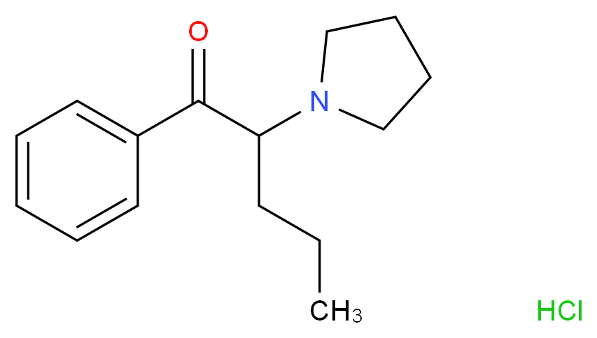 1-phenyl-2-(pyrrolidin-1-yl)pentan-1-one hydrochloride_分子结构_CAS_5485-65-4