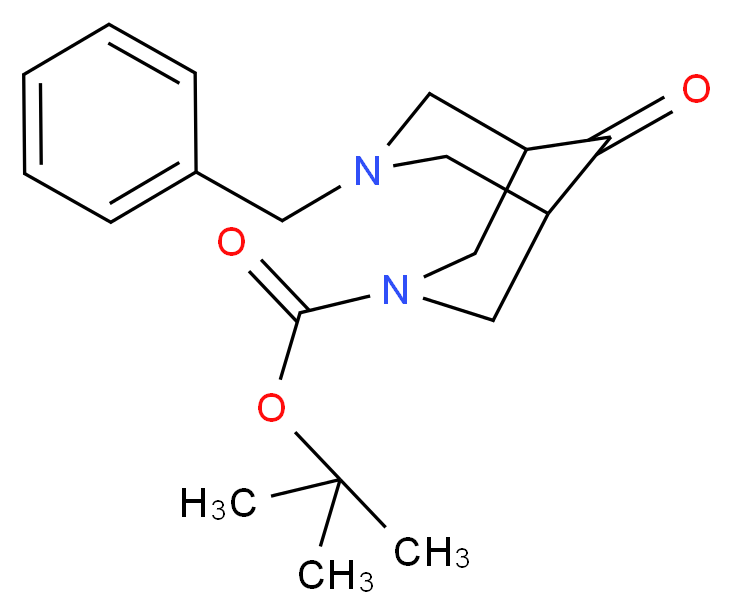 tert-butyl 7-benzyl-9-oxo-3,7-diazabicyclo[3.3.1]nonane-3-carboxylate_分子结构_CAS_227940-70-7