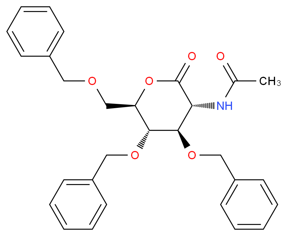 N-[(3R,4R,5S,6R)-4,5-bis(benzyloxy)-6-[(benzyloxy)methyl]-2-oxooxan-3-yl]acetamide_分子结构_CAS_34051-37-1