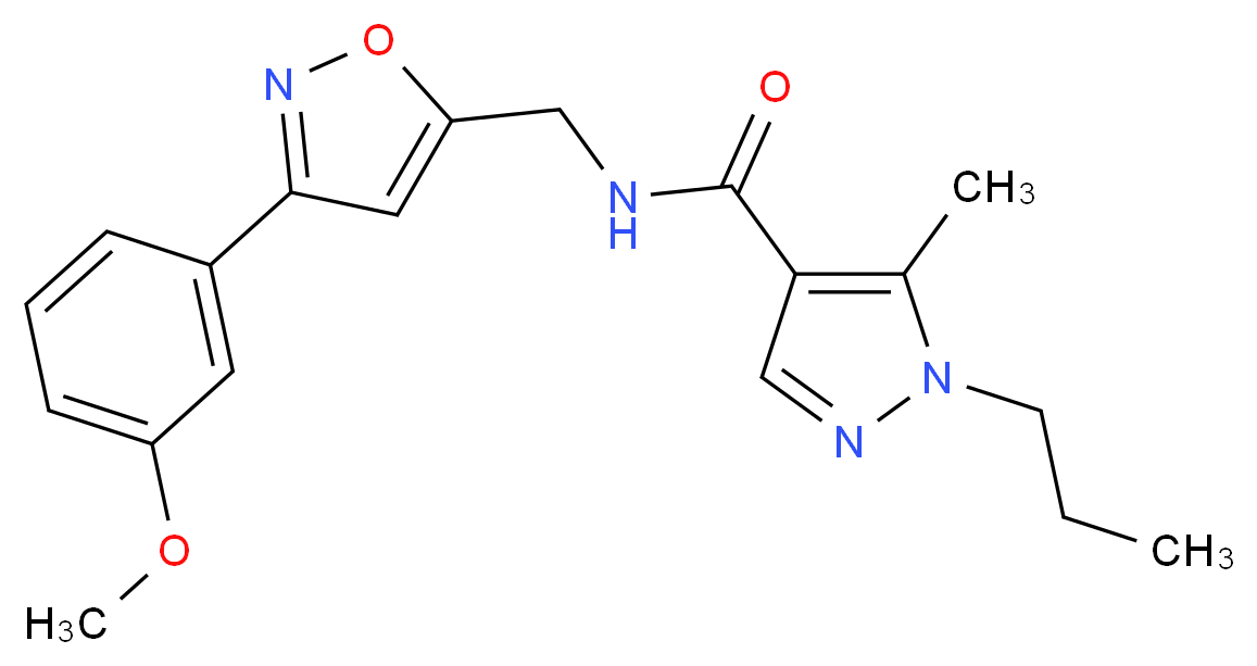 N-{[3-(3-methoxyphenyl)-5-isoxazolyl]methyl}-5-methyl-1-propyl-1H-pyrazole-4-carboxamide_分子结构_CAS_)