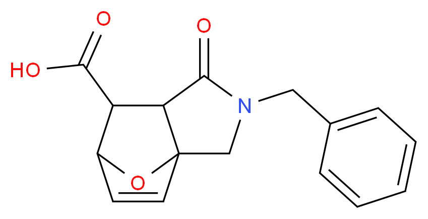 3-benzyl-4-oxo-10-oxa-3-azatricyclo[5.2.1.0<sup>1</sup>,<sup>5</sup>]dec-8-ene-6-carboxylic acid_分子结构_CAS_1212092-04-0