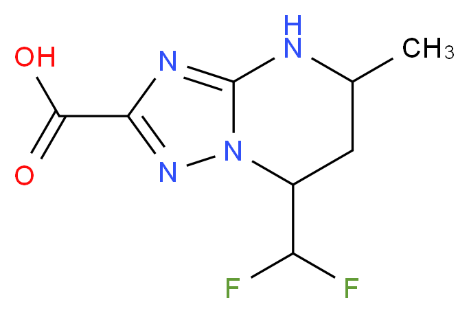 7-(difluoromethyl)-5-methyl-4H,5H,6H,7H-[1,2,4]triazolo[1,5-a]pyrimidine-2-carboxylic acid_分子结构_CAS_664992-04-5