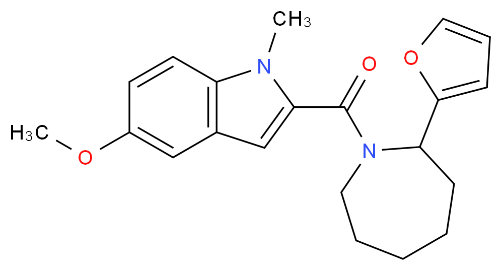 2-{[2-(2-furyl)azepan-1-yl]carbonyl}-5-methoxy-1-methyl-1H-indole_分子结构_CAS_)