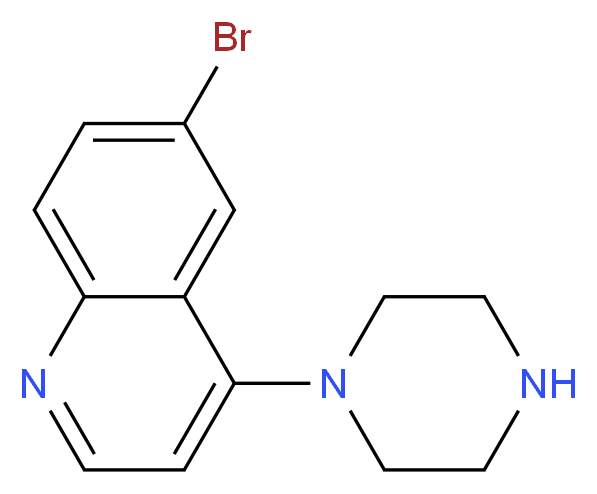 6-bromo-4-(piperazin-1-yl)quinoline_分子结构_CAS_474707-24-9