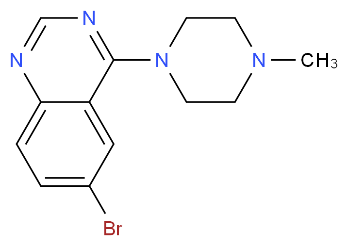 6-bromo-4-(4-methylpiperazin-1-yl)quinazoline_分子结构_CAS_307538-54-1
