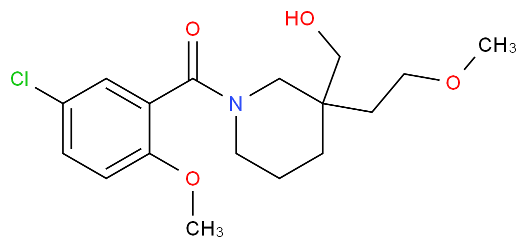 [1-(5-chloro-2-methoxybenzoyl)-3-(2-methoxyethyl)-3-piperidinyl]methanol_分子结构_CAS_)