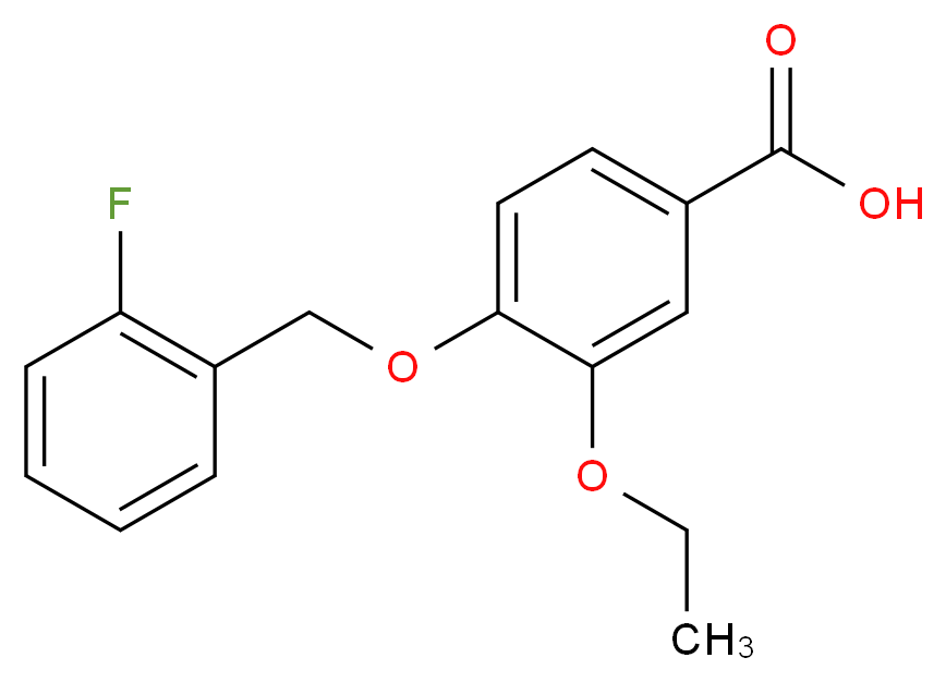 3-Ethoxy-4-[(2-fluorobenzyl)oxy]benzoic acid_分子结构_CAS_)