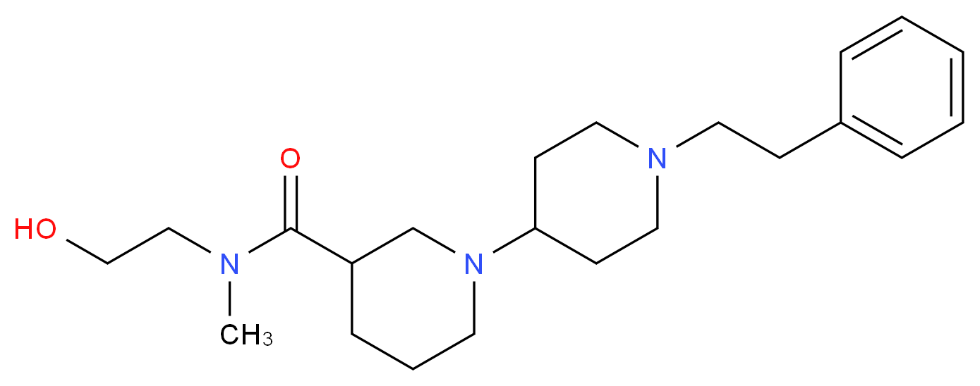 N-(2-hydroxyethyl)-N-methyl-1'-(2-phenylethyl)-1,4'-bipiperidine-3-carboxamide_分子结构_CAS_)