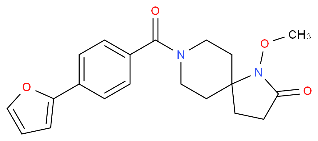 8-[4-(2-furyl)benzoyl]-1-methoxy-1,8-diazaspiro[4.5]decan-2-one_分子结构_CAS_)