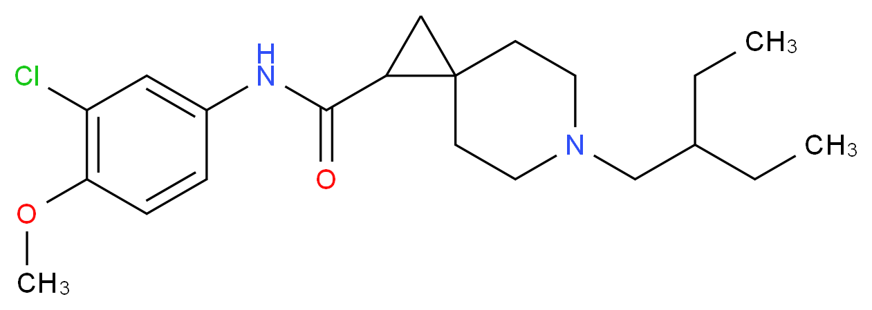 N-(3-chloro-4-methoxyphenyl)-6-(2-ethylbutyl)-6-azaspiro[2.5]octane-1-carboxamide_分子结构_CAS_)