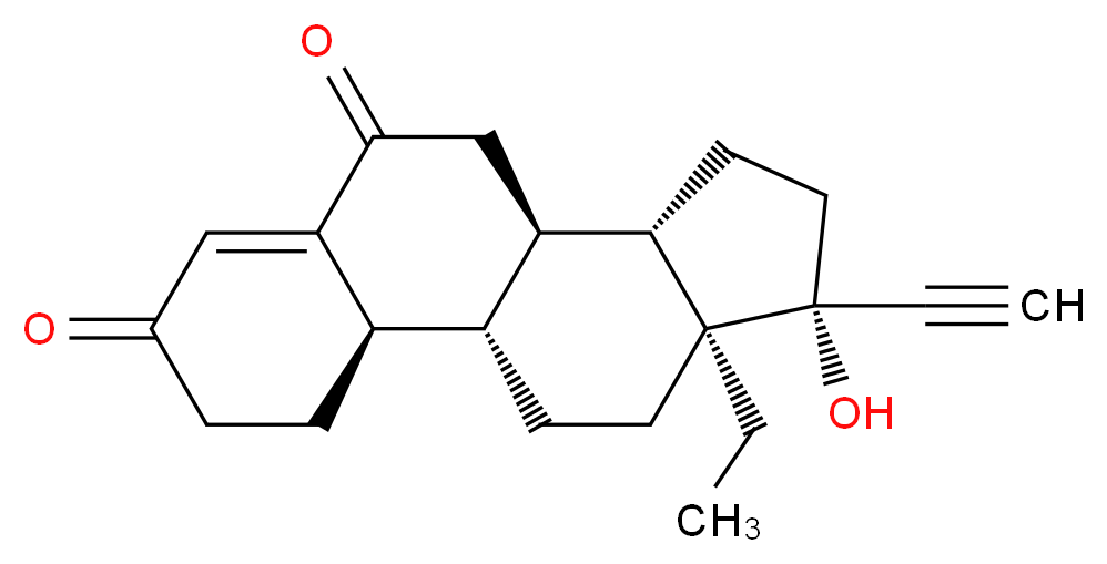 (1S,2R,10R,11S,14R,15S)-15-ethyl-14-ethynyl-14-hydroxytetracyclo[8.7.0.0<sup>2</sup>,<sup>7</sup>.0<sup>1</sup><sup>1</sup>,<sup>1</sup><sup>5</sup>]heptadec-6-ene-5,8-dione_分子结构_CAS_1175109-63-3