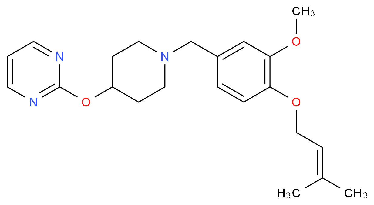 2-[(1-{3-methoxy-4-[(3-methylbut-2-en-1-yl)oxy]benzyl}piperidin-4-yl)oxy]pyrimidine_分子结构_CAS_)