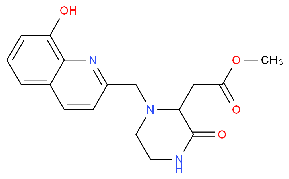 methyl {1-[(8-hydroxyquinolin-2-yl)methyl]-3-oxopiperazin-2-yl}acetate_分子结构_CAS_)