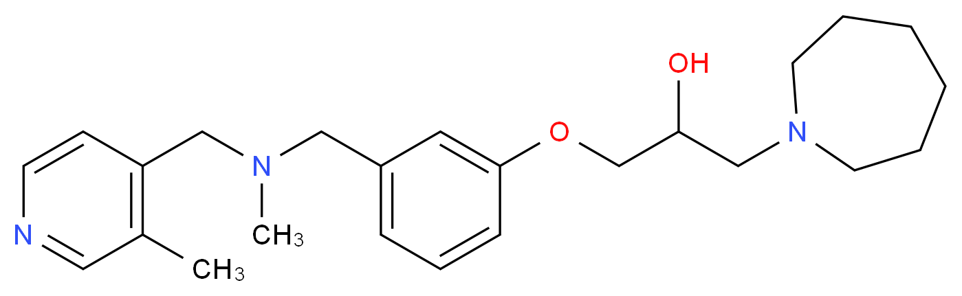 1-(1-azepanyl)-3-[3-({methyl[(3-methyl-4-pyridinyl)methyl]amino}methyl)phenoxy]-2-propanol_分子结构_CAS_)