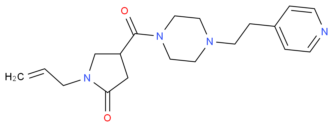 1-allyl-4-{[4-(2-pyridin-4-ylethyl)piperazin-1-yl]carbonyl}pyrrolidin-2-one_分子结构_CAS_)