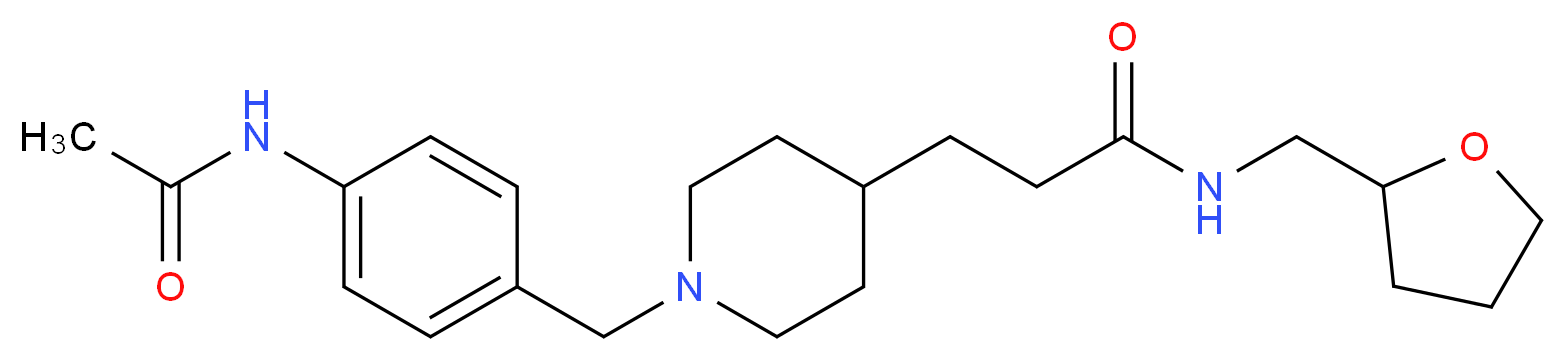 3-{1-[4-(acetylamino)benzyl]-4-piperidinyl}-N-(tetrahydro-2-furanylmethyl)propanamide_分子结构_CAS_)