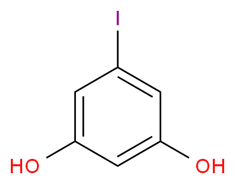 5-iodobenzene-1,3-diol_分子结构_CAS_64339-43-1