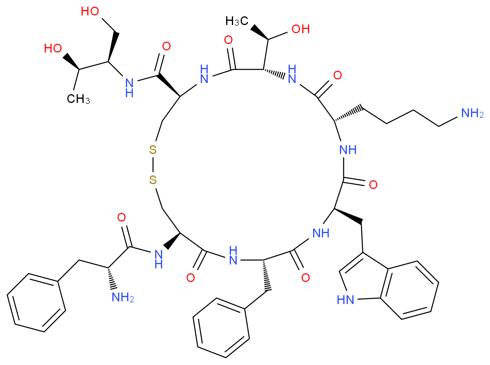 Octreotide_分子结构_CAS_83150-76-9)