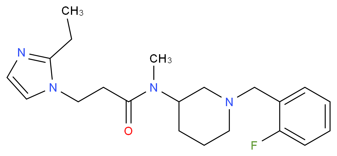 3-(2-ethyl-1H-imidazol-1-yl)-N-[1-(2-fluorobenzyl)-3-piperidinyl]-N-methylpropanamide_分子结构_CAS_)