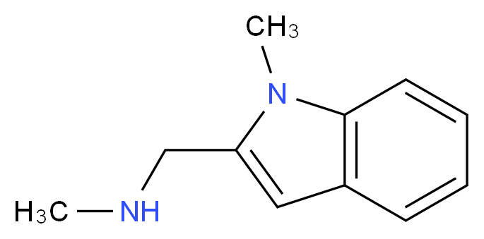 methyl[(1-methyl-1H-indol-2-yl)methyl]amine_分子结构_CAS_3514-15-6