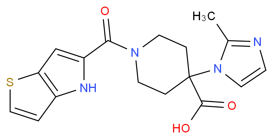 4-(2-methyl-1H-imidazol-1-yl)-1-(4H-thieno[3,2-b]pyrrol-5-ylcarbonyl)piperidine-4-carboxylic acid_分子结构_CAS_)