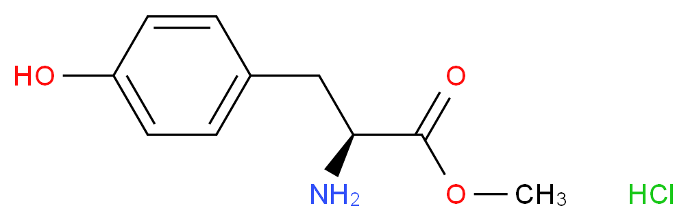 (S)-2-Amino-3-(4-hydroxy-phenyl)-propionic acid methyl ester hydrochloride_分子结构_CAS_)