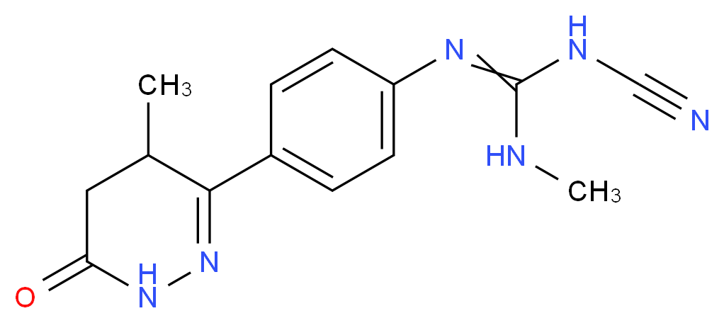 3-cyano-1-methyl-2-[4-(4-methyl-6-oxo-1,4,5,6-tetrahydropyridazin-3-yl)phenyl]guanidine_分子结构_CAS_115344-47-3