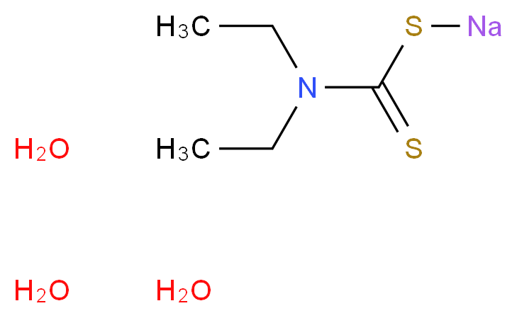 N,N-diethyl(sodiosulfanyl)carbothioamide trihydrate_分子结构_CAS_20624-25-3