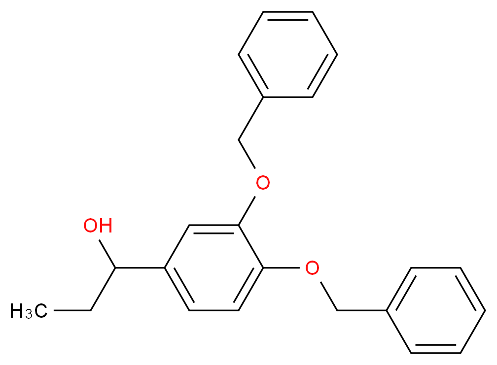 1-[3,4-bis(benzyloxy)phenyl]propan-1-ol_分子结构_CAS_157701-80-9