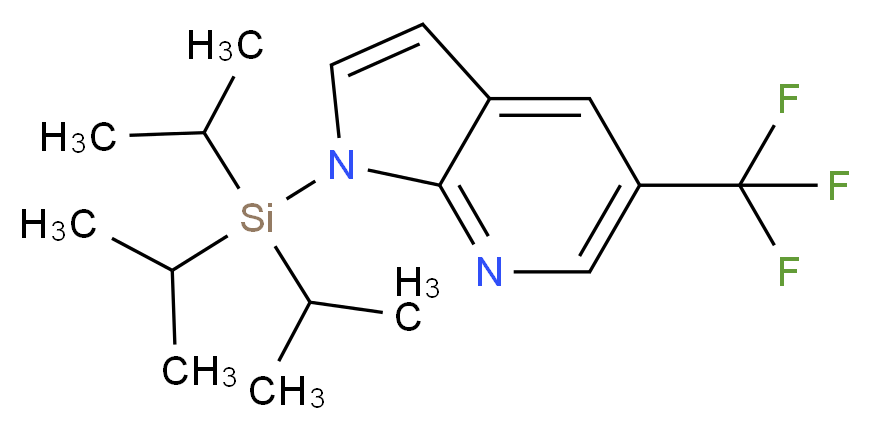 5-(Trifluoromethyl)-1-(triisopropylsilyl)-1H-pyrrolo[2,3-b]pyridine_分子结构_CAS_)