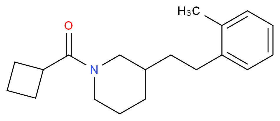 1-(cyclobutylcarbonyl)-3-[2-(2-methylphenyl)ethyl]piperidine_分子结构_CAS_)