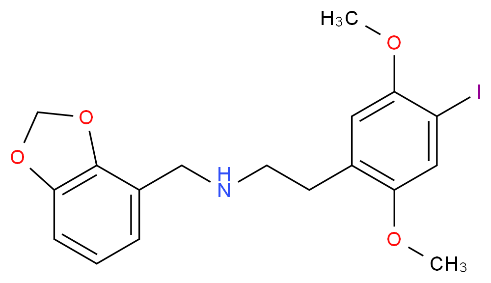 (2H-1,3-benzodioxol-4-ylmethyl)[2-(4-iodo-2,5-dimethoxyphenyl)ethyl]amine_分子结构_CAS_919797-25-4