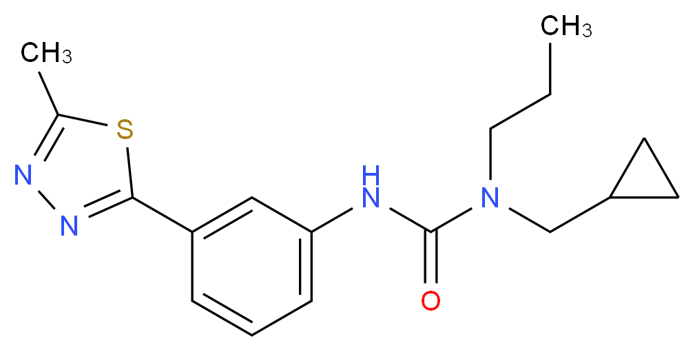 N-(cyclopropylmethyl)-N'-[3-(5-methyl-1,3,4-thiadiazol-2-yl)phenyl]-N-propylurea_分子结构_CAS_)