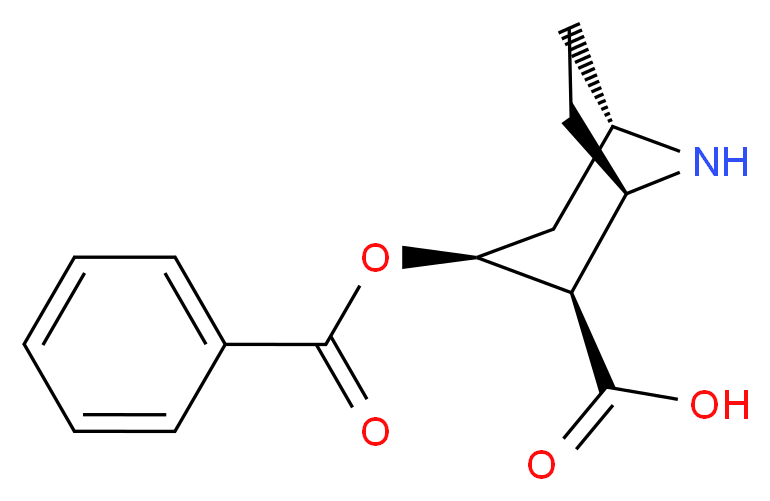 (1R,2R,3S,5S)-3-(benzoyloxy)-8-azabicyclo[3.2.1]octane-2-carboxylic acid_分子结构_CAS_41889-45-6