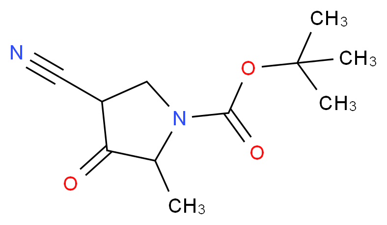 tert-butyl 4-cyano-2-methyl-3-oxopyrrolidine-1-carboxylate_分子结构_CAS_1196157-54-6