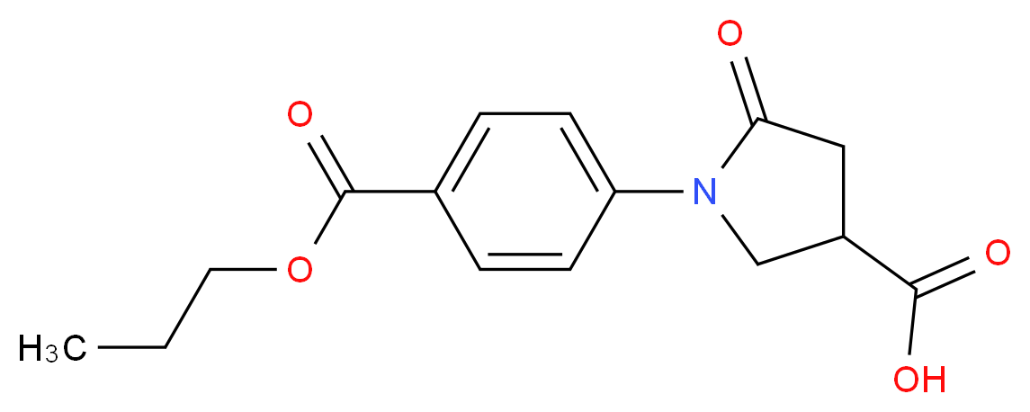 5-Oxo-1-[4-(propoxycarbonyl)phenyl]pyrrolidine-3-carboxylic acid_分子结构_CAS_)