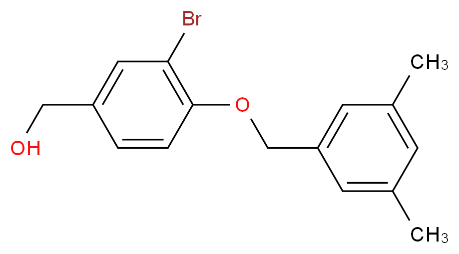 {3-bromo-4-[(3,5-dimethylbenzyl)oxy]phenyl}methanol_分子结构_CAS_1135283-86-1)